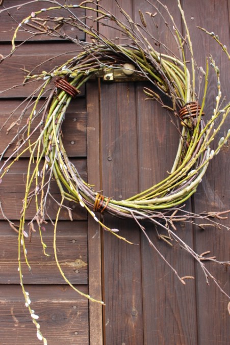 hand made catkin spray wreath - Willow Green Nursery